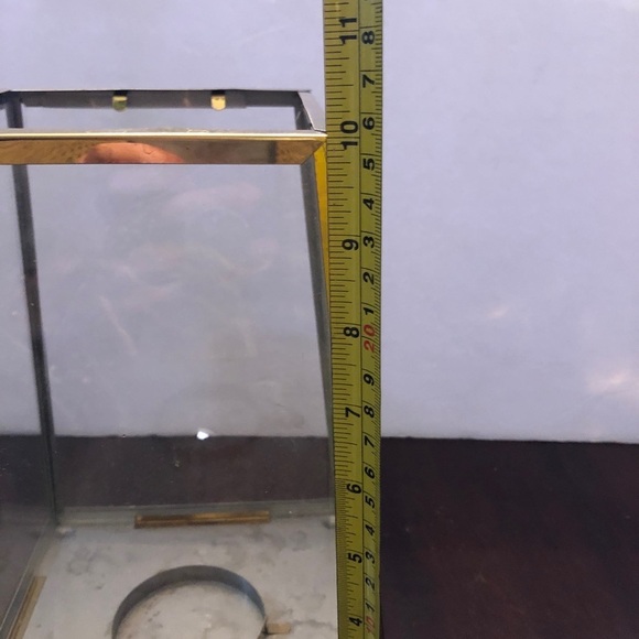 Faux Brass and Glass Lantern/Candle Holder. - Picture 2 of 4